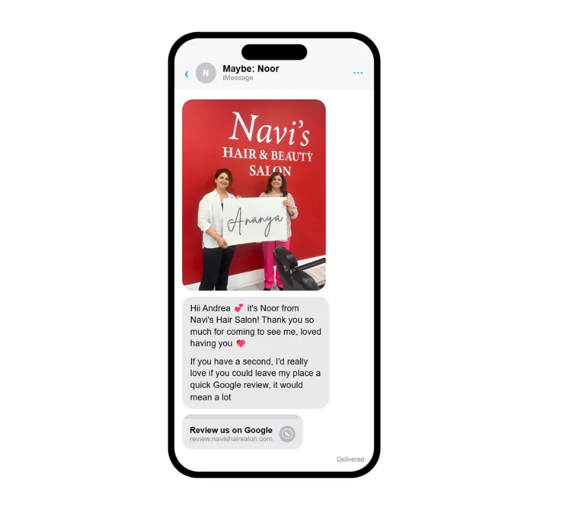Personal review request message